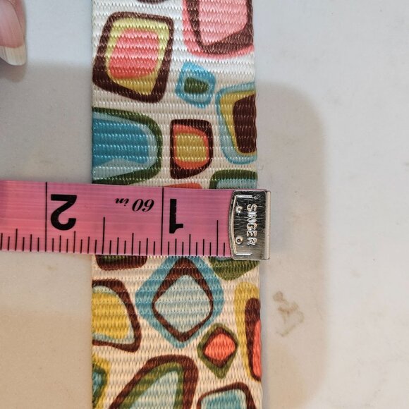 Croakies Belt Retro Y2K Geometric Print, Plastic Buckle Eco Friendly Green - Picture 4 of 5